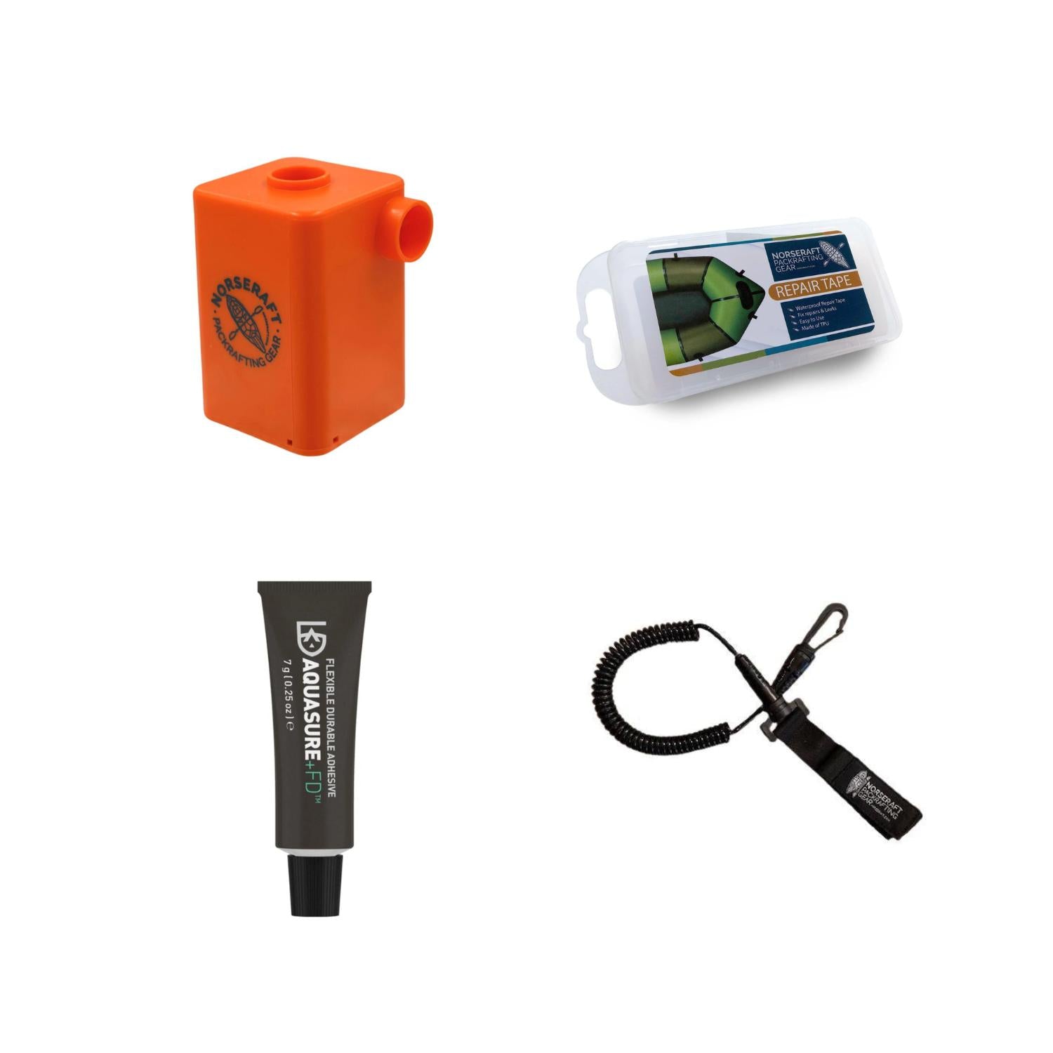 Pakketilbud: Pumpe + Åresnor + Aquaseal + Field Repair Kit-Packraft Norge